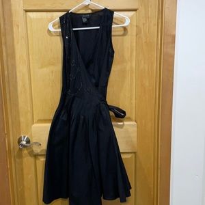 Sandro black v-neck rhinestoned tie waist dress 4